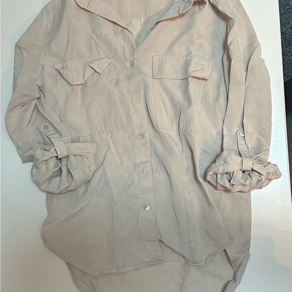 Chic Beige Button-Up Shirt